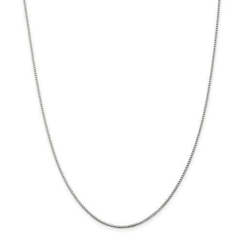 sterling silver 1.25mm rhodium plated box necklace pendant chain with lobster clasp