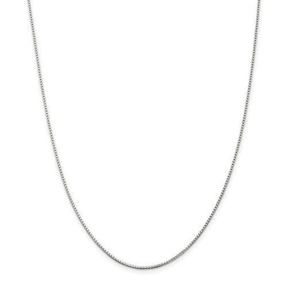 sterling silver 1.25mm rhodium plated box necklace pendant chain with lobster clasp