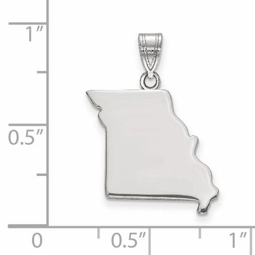 14k gold or sterling silver missouri mo state map pendant charm personalized monogram