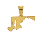 Load image into Gallery viewer, 14K Gold or Sterling Silver Maryland MD State Map Pendant Charm Personalized Monogram
