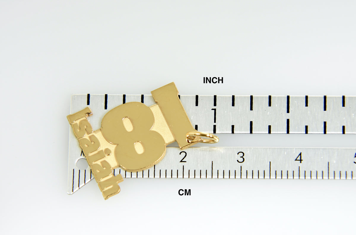 14k 10k yellow white gold sterling silver stacked number name pendant charm custom made personalized