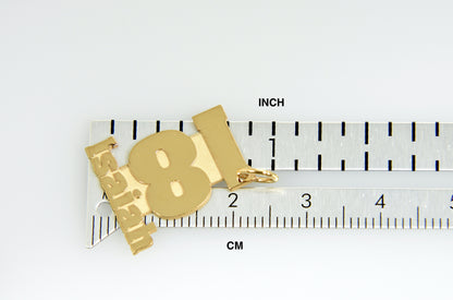 14k 10k yellow white gold sterling silver stacked number name pendant charm custom made personalized