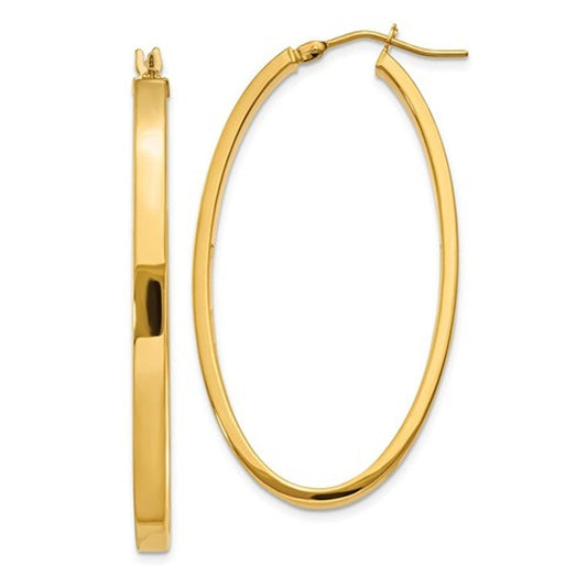 14k yellow gold classic large oval hoop earrings 40mm x 23mm x 3mm