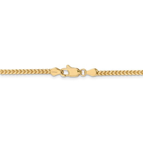14k yellow gold 2.5mm franco bracelet anklet choker necklace pendant chain
