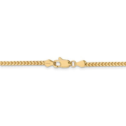 14k yellow gold 2.5mm franco bracelet anklet choker necklace pendant chain