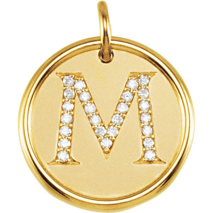 14k yellow rose white gold genuine diamond uppercase letter m initial alphabet pendant charm custom made to order personalized engraved