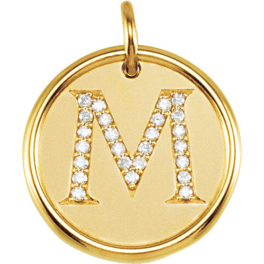 14k yellow rose white gold genuine diamond uppercase letter m initial alphabet pendant charm custom made to order personalized engraved