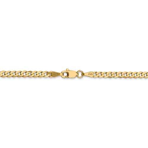 14k yellow gold 2.9mm beveled curb link bracelet anklet choker necklace pendant chain