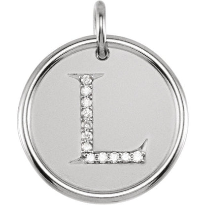 14k yellow rose white gold genuine diamond uppercase letter l initial alphabet pendant charm custom made to order engraved personalized