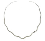 Load image into Gallery viewer, Sterling Silver 3mm Wavy V Shaped Flexible Neck Collar Necklace Slip On
