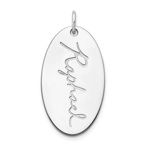 14k 10k gold sterling silver handwriting name oval pendant charm personalized