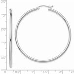Load image into Gallery viewer, 14k White Gold Classic Round Hoop Earrings 50mmx2mm
