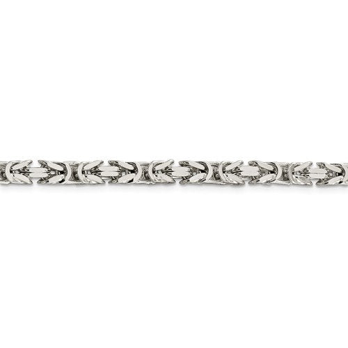 solid 925 sterling silver 5mm thick polished byzantine bracelet anklet choker necklace chain