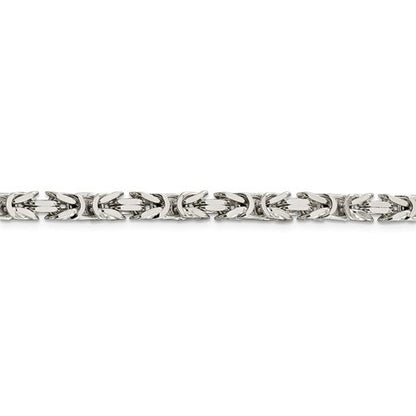 solid 925 sterling silver 5mm thick polished byzantine bracelet anklet choker necklace chain
