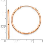 Load image into Gallery viewer, 14k Rose Gold Classic Endless Round Hoop Earrings 27mm x 1.5mm
