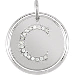 Load image into Gallery viewer, 14K Yellow Rose White Gold Genuine Diamond Uppercase Letter C Initial Alphabet Pendant Charm Custom Made To Order Personalized Engraved
