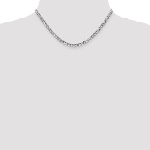 14k white gold 4.3mm curb bracelet anklet choker necklace pendant chain