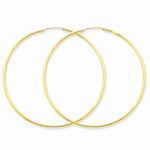 Load image into Gallery viewer, 14k Yellow Gold Large Endless Round Hoop Earrings 50mm x 1.5mm
