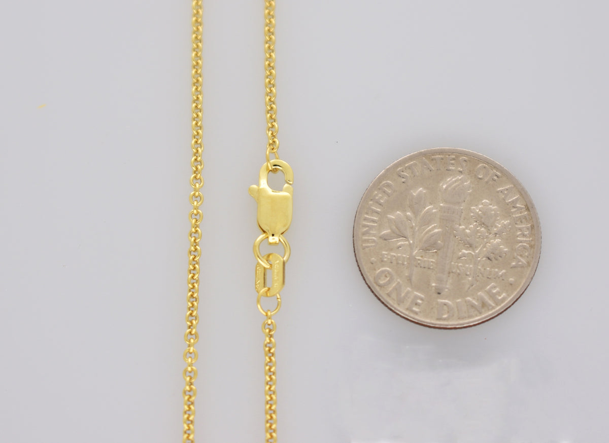 14k yellow gold 1.5mm cable bracelet anklet choker necklace pendant chain
