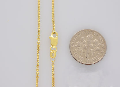 14k yellow gold 1.5mm cable bracelet anklet choker necklace pendant chain