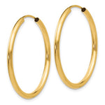 Lade das Bild in den Galerie-Viewer, 14k Yellow Gold Round Endless Hoop Earrings 30mm x 2mm
