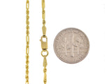 Indlæs billede til gallerivisning 14K Yellow Gold 1.8mm Diamond Cut Milano Rope Bracelet Anklet Necklace Pendant Chain
