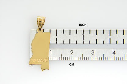 14k gold or sterling silver mississippi ms state map pendant charm personalized monogram
