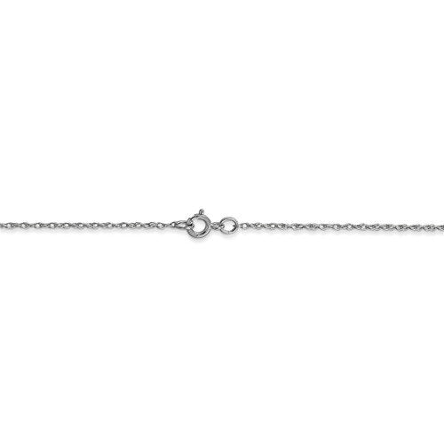 14k White Gold 0.6mm Cable Rope Necklace Choker Pendant Chain