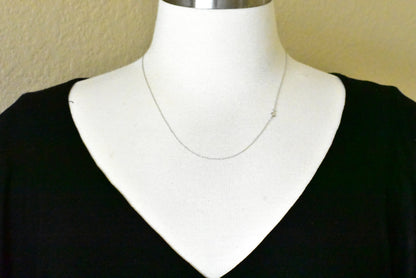 14k white gold 0.6mm cable rope necklace choker pendant chain