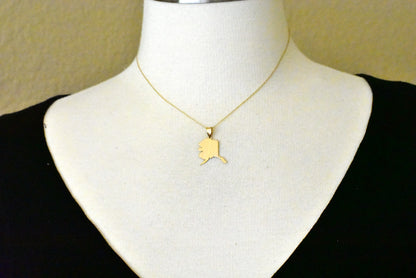 14k gold or sterling silver alaska ak state pendant charm personalized monogram