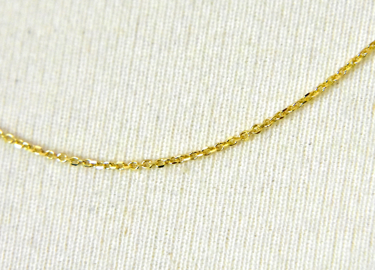14k yellow gold 0.95mm diamond cut cable layering bracelet anklet choker necklace pendant chain