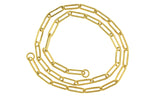 Indlæs billede til gallerivisning 14k Yellow Gold Paper Clip Link Split Chain End Rings Necklace Anklet Bracelet 20 inches
