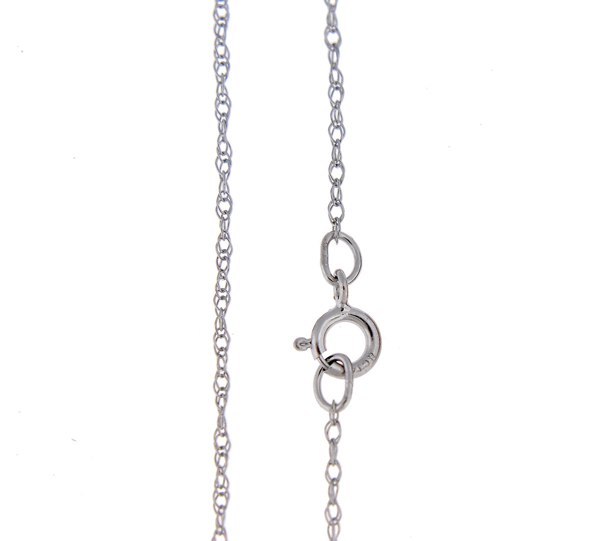 14k white gold 0.6mm cable rope necklace choker pendant chain
