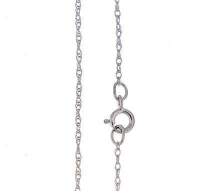 14k white gold 0.6mm cable rope necklace choker pendant chain