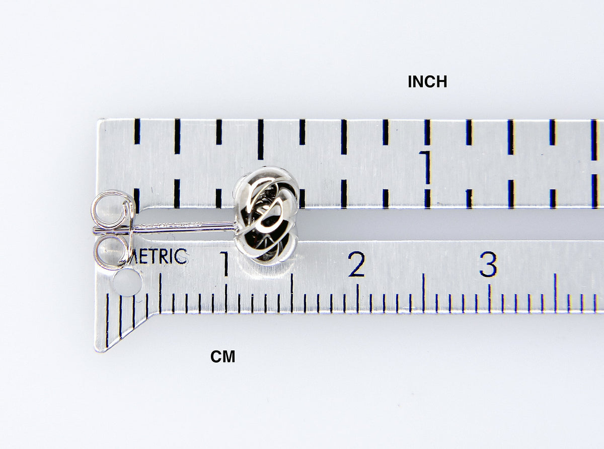 14k white gold 7mm classic love knot post earrings