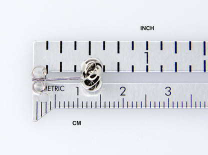 14k white gold 7mm classic love knot post earrings