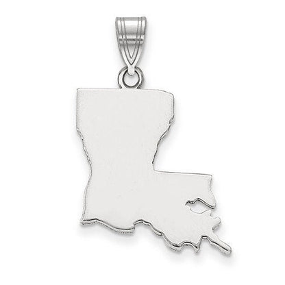 14k gold or sterling silver louisiana la state map pendant charm personalized monogram