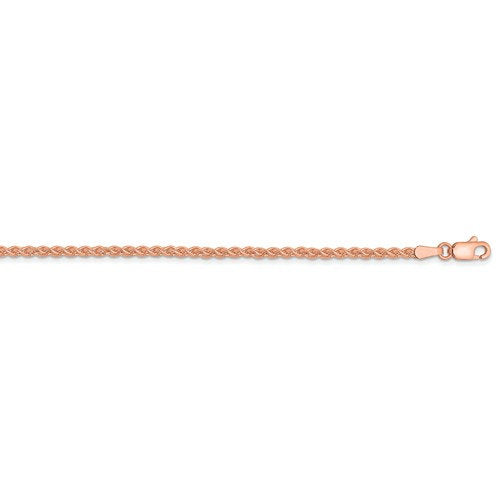 14k rose gold 2mm spiga wheat bracelet anklet choker necklace pendant chain