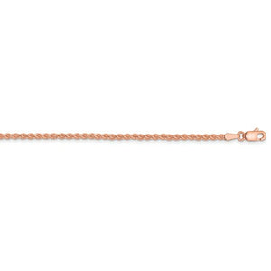 14k Rose Gold 2mm Spiga Wheat Bracelet Anklet Choker Necklace Pendant Chain
