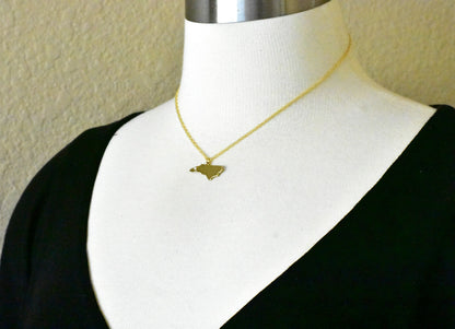 14k 10k yellow rose white gold diamond silver north carolina nc state map personalized city necklace