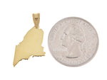 Indlæs billede til gallerivisning 14K Gold or Sterling Silver Maine ME State Map Pendant Charm Personalized Monogram
