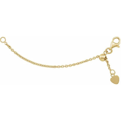 14k yellow rose white gold or sterling silver cable chain extender adjustable up to 3 inches with lobster clasp