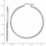 Load image into Gallery viewer, 14k White Gold Diamond Cut Round Hoop Earrings 44mm x 2mm
