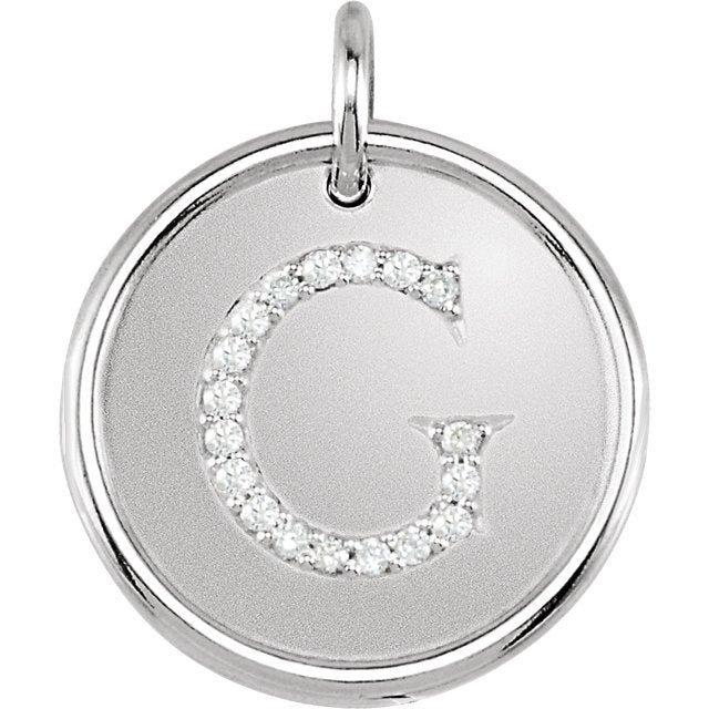 14k yellow rose white gold genuine diamond uppercase letter g initial alphabet pendant charm custom made to order personalized engraved