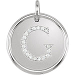 Load image into Gallery viewer, 14K Yellow Rose White Gold Genuine Diamond Uppercase Letter G Initial Alphabet Pendant Charm Custom Made To Order Personalized Engraved
