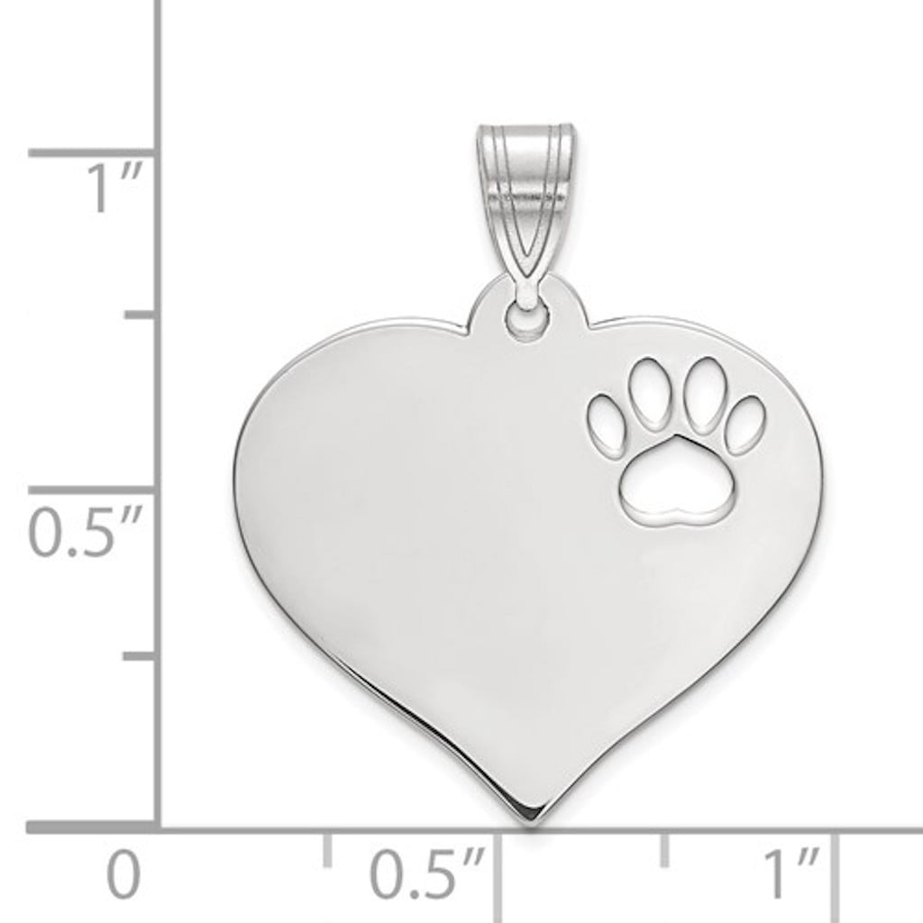 14k 10k yellow rose white gold or sterling silver paw print cut out personalized pendant charm