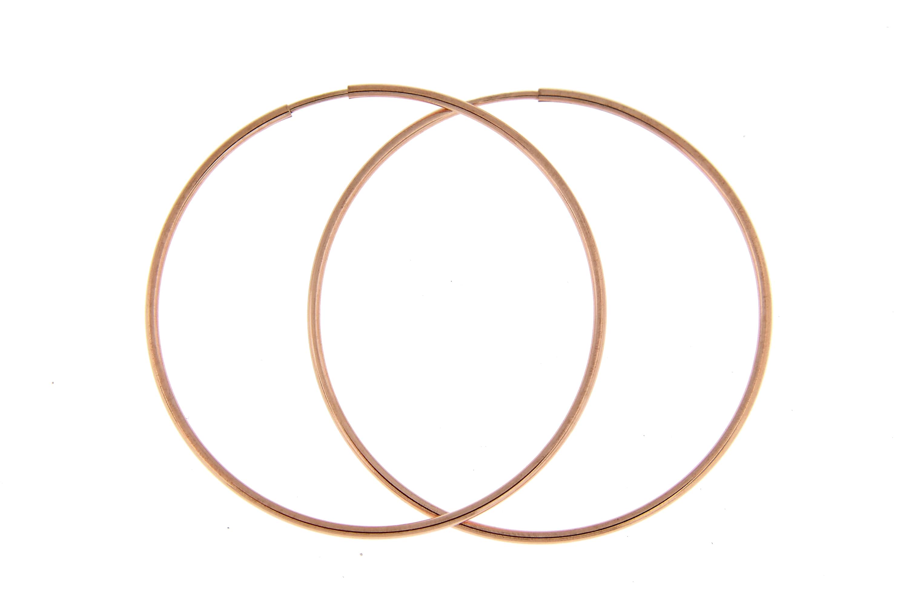 14k Rose Gold Classic Endless Round Hoop Earrings 41mm x 1.25mm