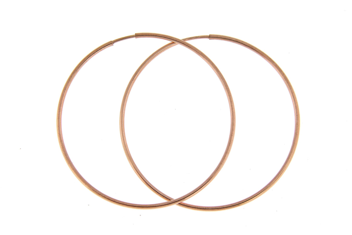 14k rose gold classic endless round hoop earrings 41mm x 1.25mm
