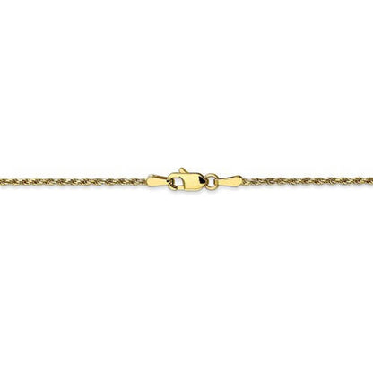 10k yellow gold 1.3mm diamond cut rope bracelet ankle choker pendant necklace chain