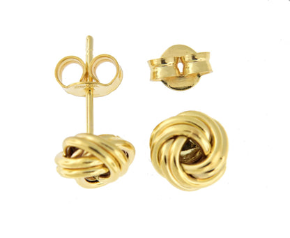 14k yellow gold 9mm classic love knot post earrings ckltl1123